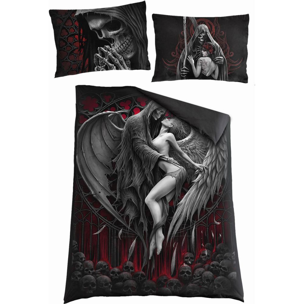 Spiral - DEAD KISS Dekbedovertrekset - Eenpersoons - Zwart